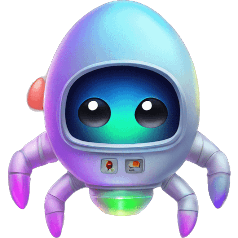 An alien on a spaceship that has colorful lights on it emoji