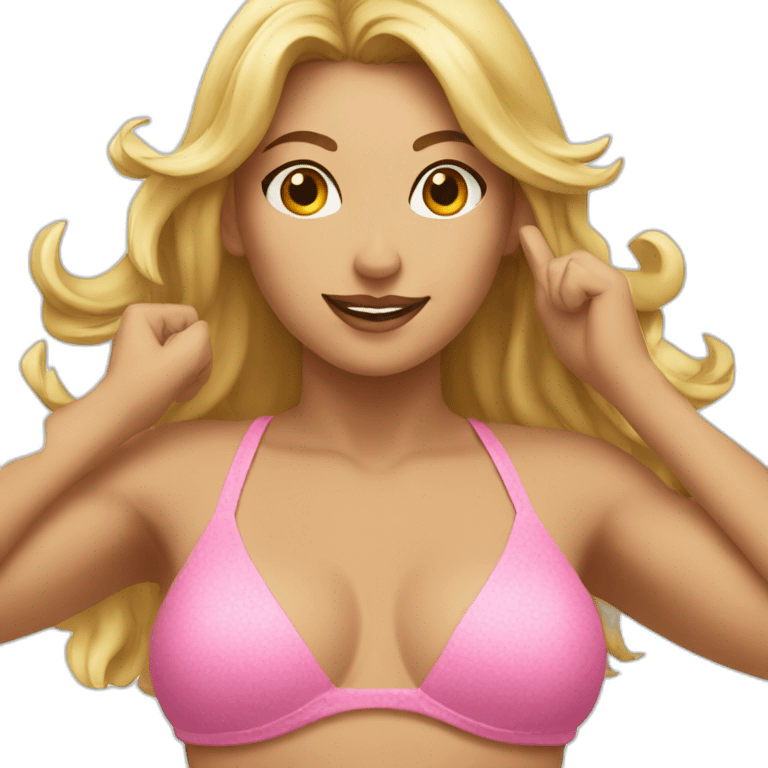 Caucasian woman bikini pose emoji