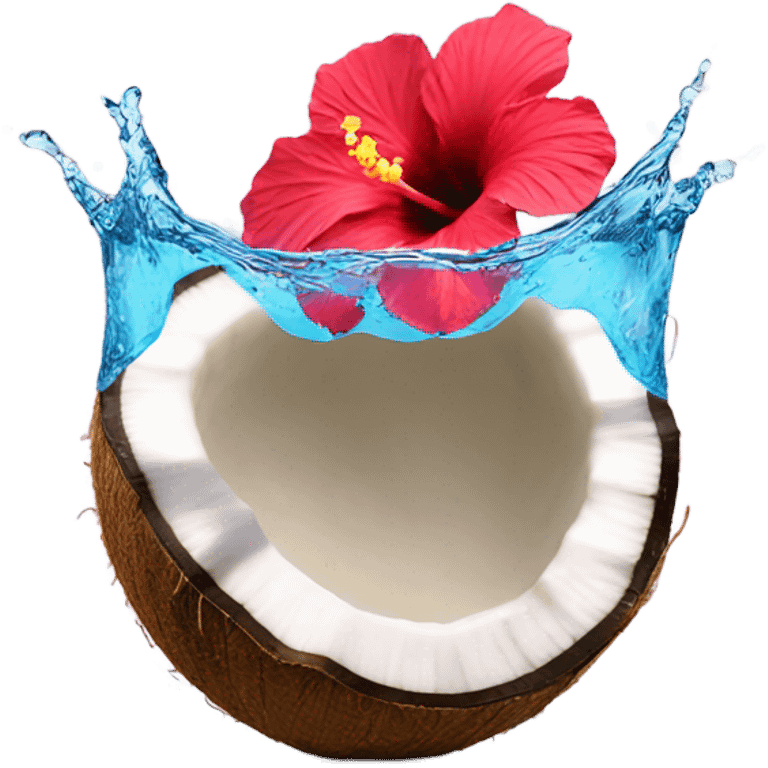 Coconut and hibiscus water splash emoji