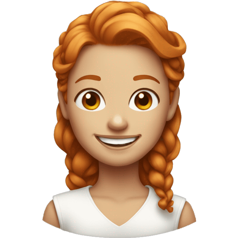 Ginger beautiful girl smiling emoji