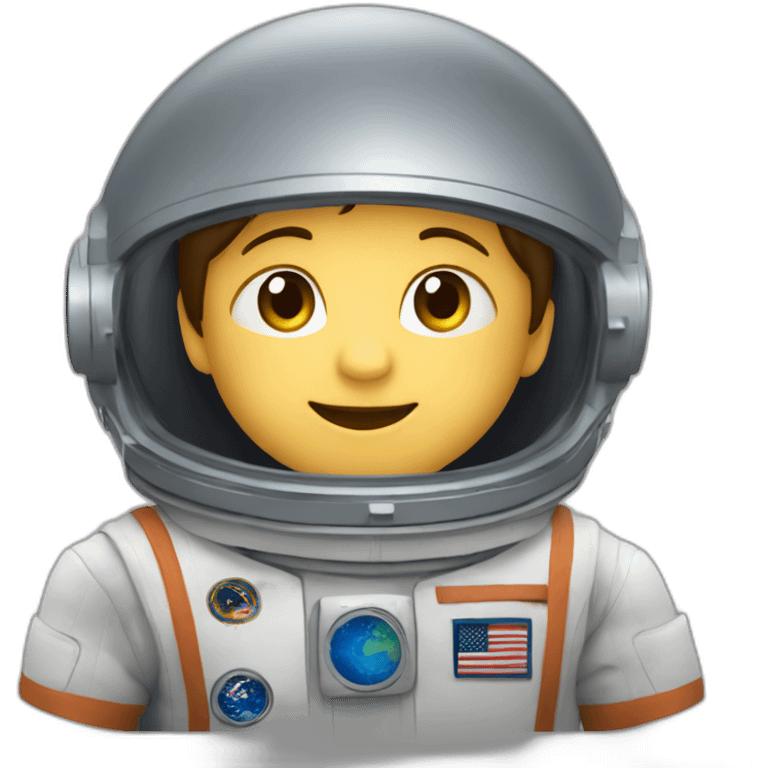 niño viajando sobre una nave espacial emoji