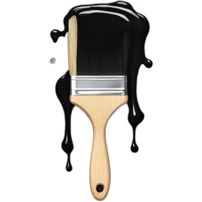 Black paint brush dripping  emoji