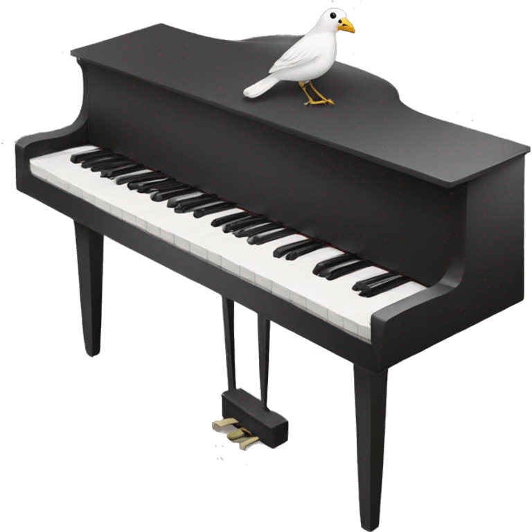 Bird playing on pianino emoji