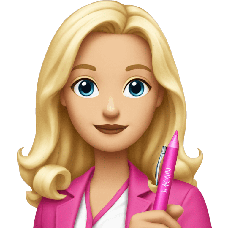 elle woods holding pink pen  emoji