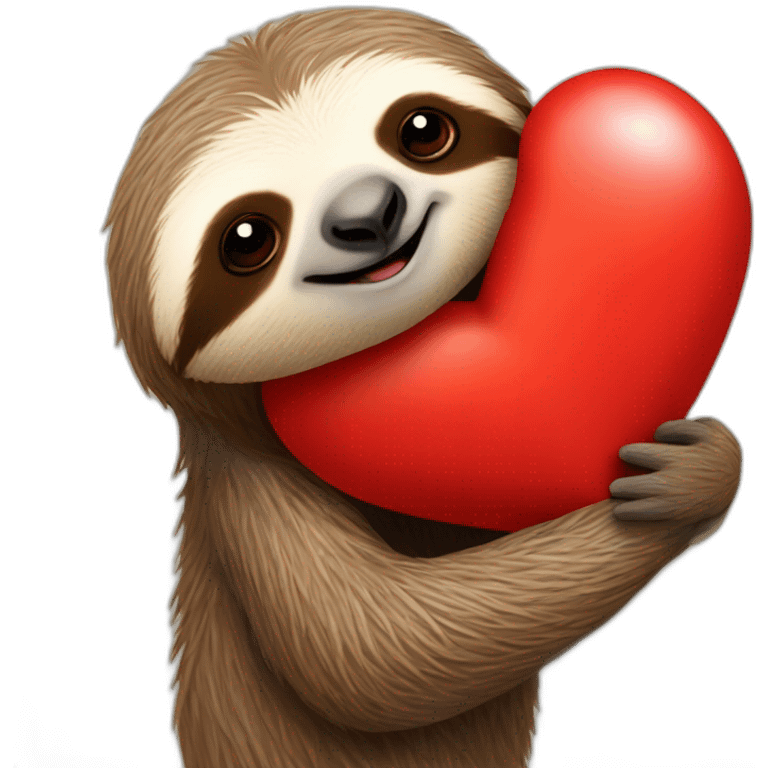 Sloth kissing red heart  emoji