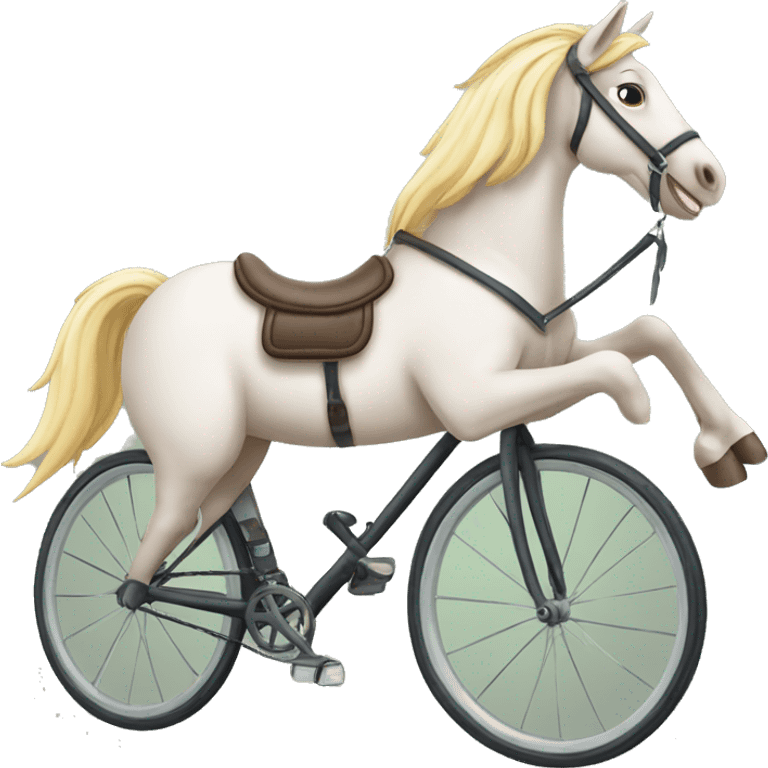 Horse on a bicycle ￼ emoji