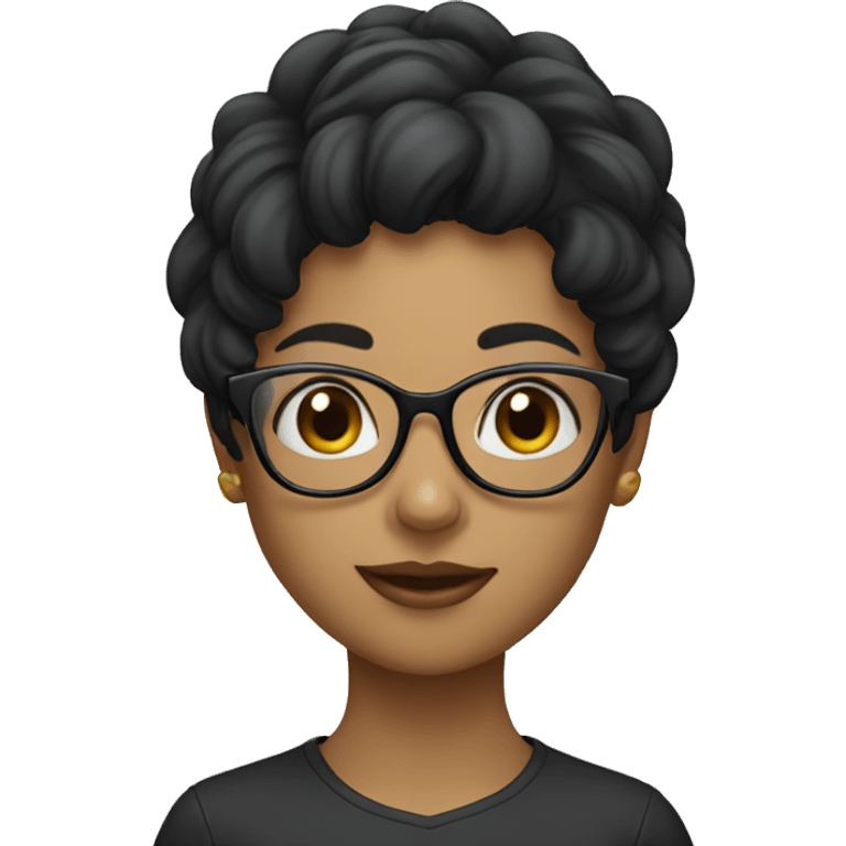 black haired girl in glasses emoji