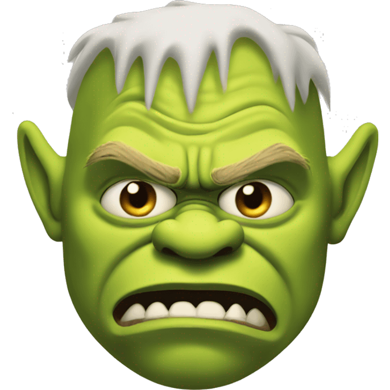 Angry shrek with steam coming out of his ears emoji