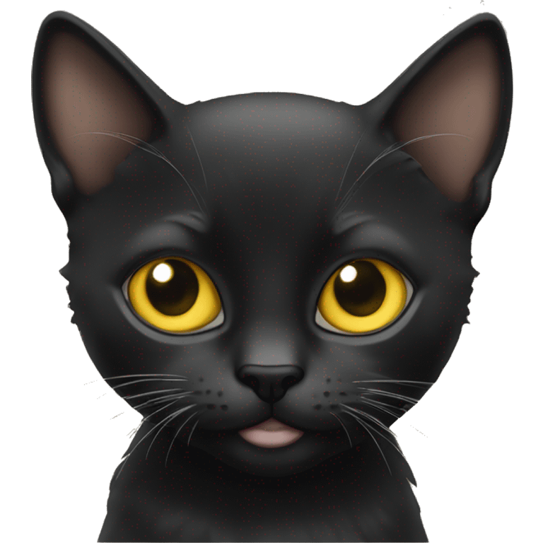 Chaton noir avec yeux jaunes emoji