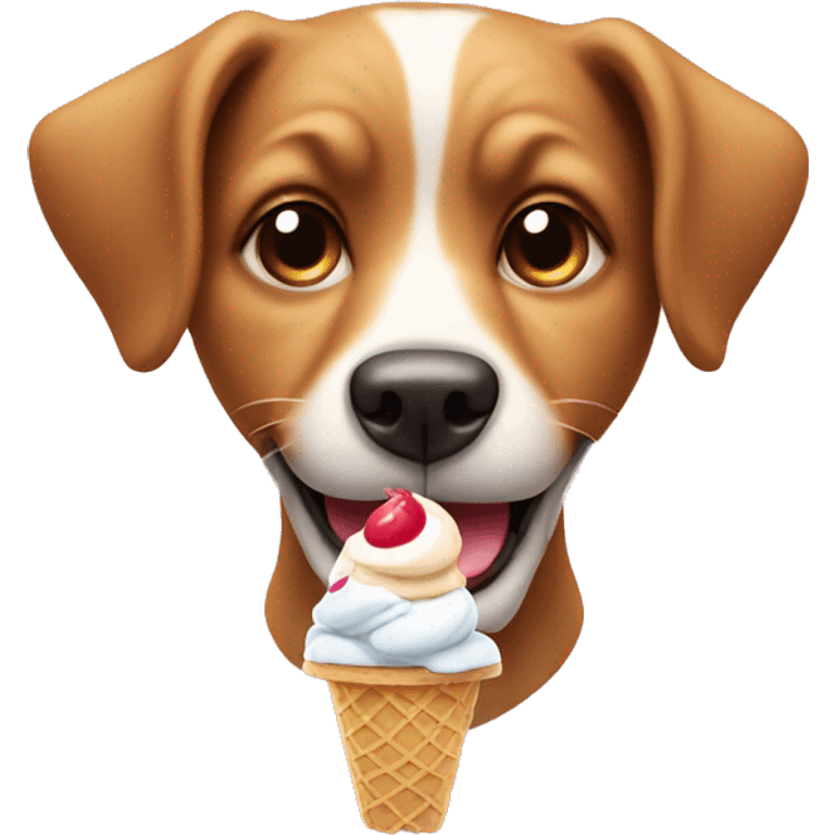 Dog with ice cream emoji