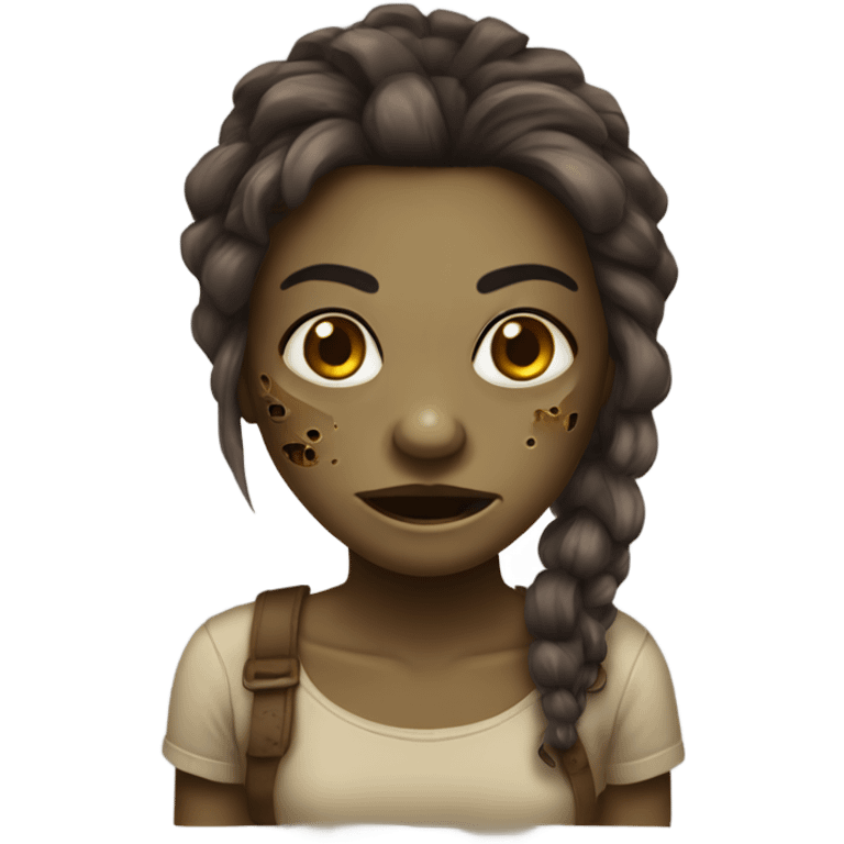  garota zumbi com cabelo marrom emoji