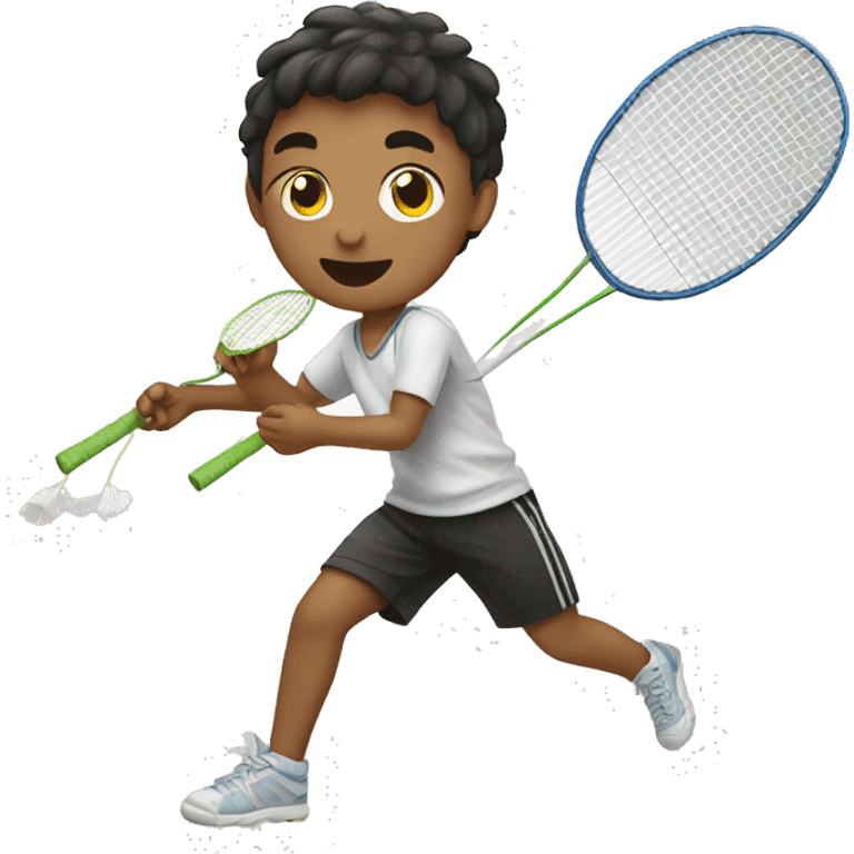 boy playing badminton emoji