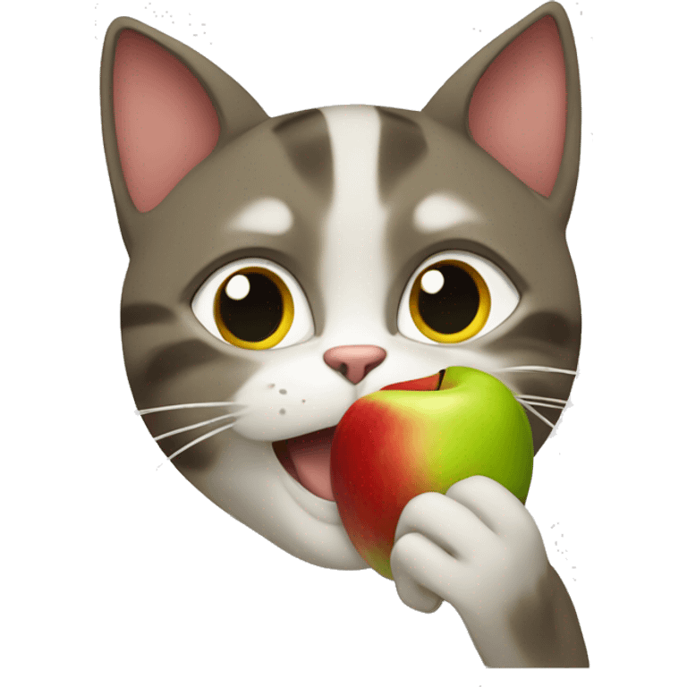 A cat eating an apple  emoji