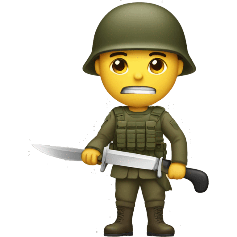 soldier with knife emoji