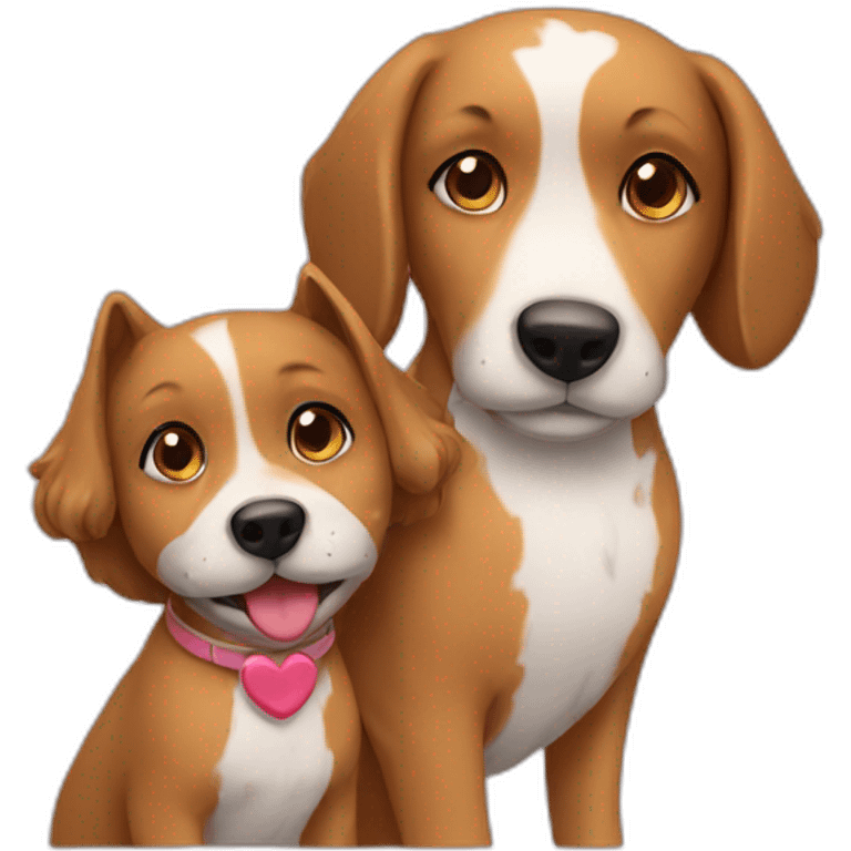 love dog and girl emoji