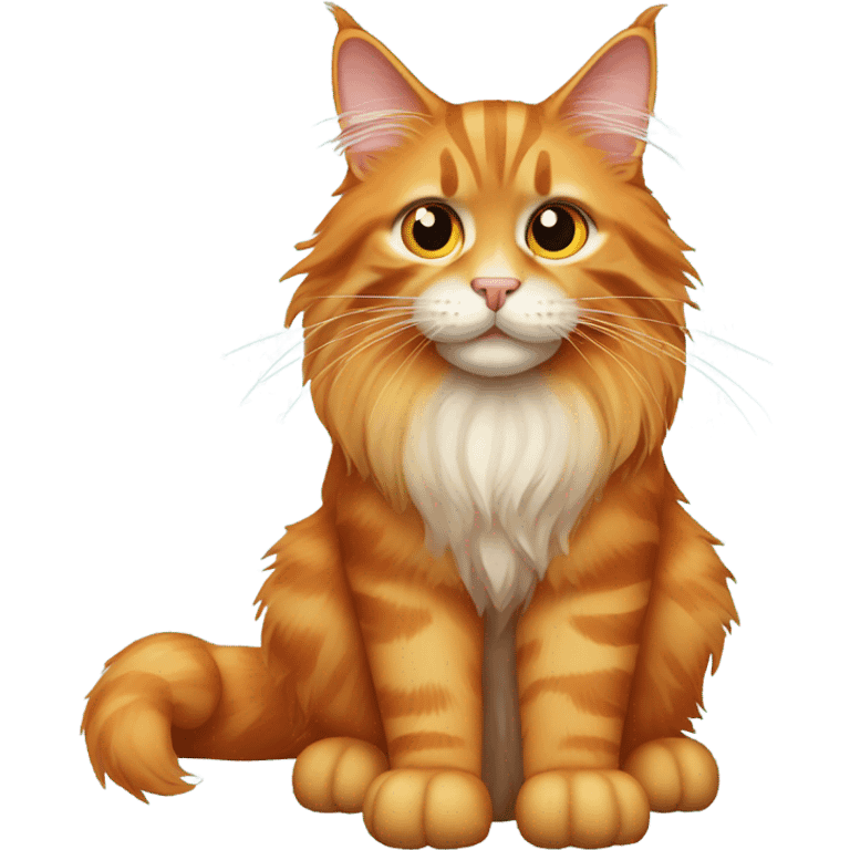 Orange Maine coon cat emoji