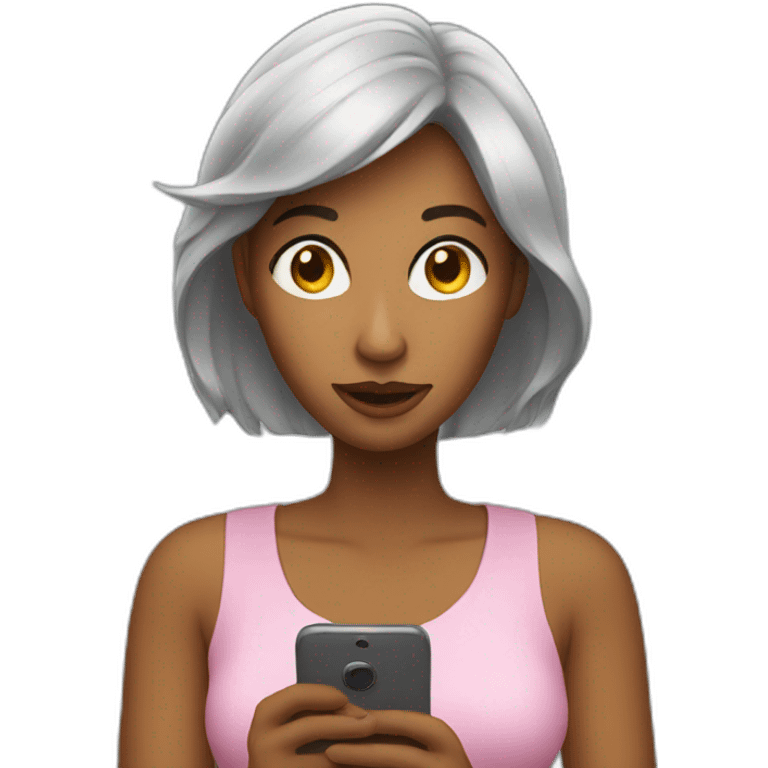 woman looking at phone emoji