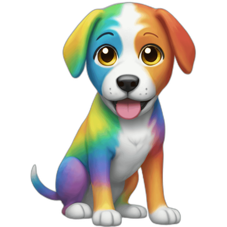 Rainbow Dog Full Body emoji