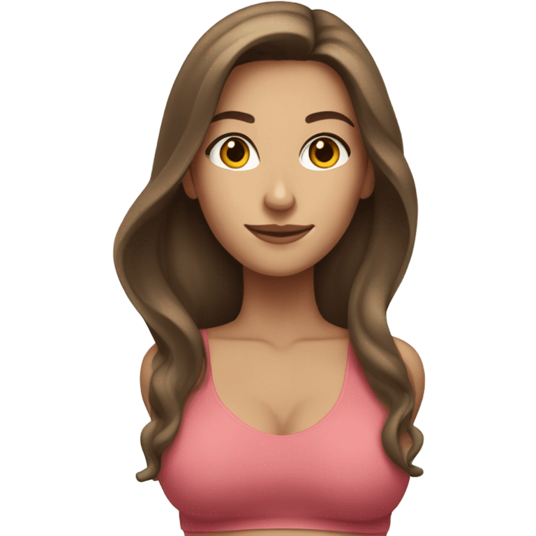 beach body woman caucasian long brown hair emoji