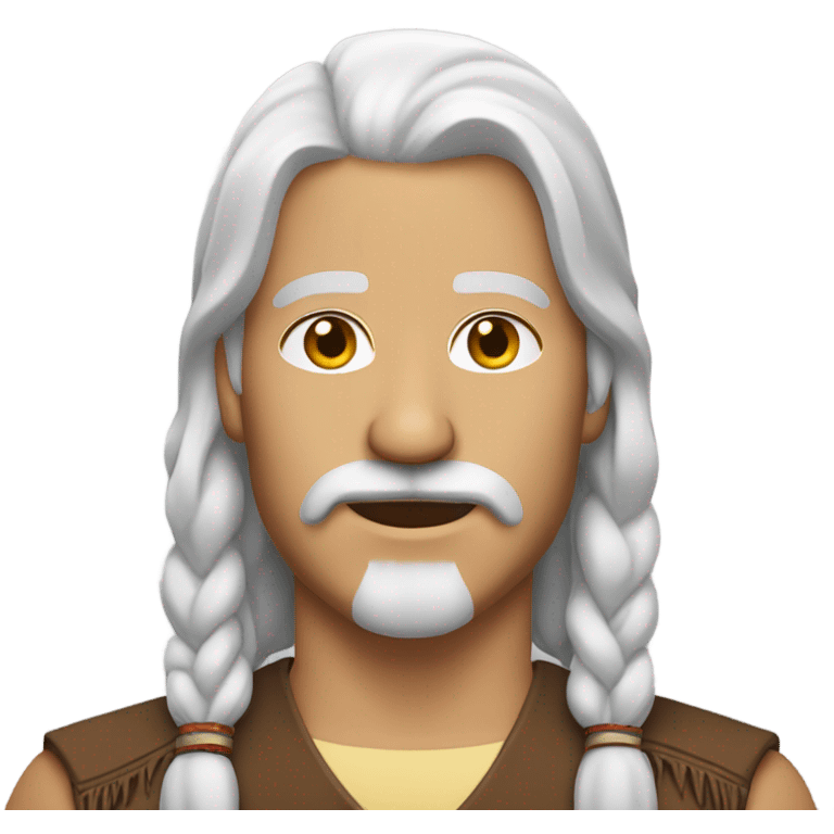 white man with american indian heritage mullet mustache and beard emoji