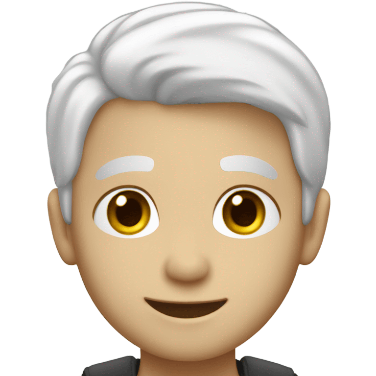 smiling boy with white hair emoji