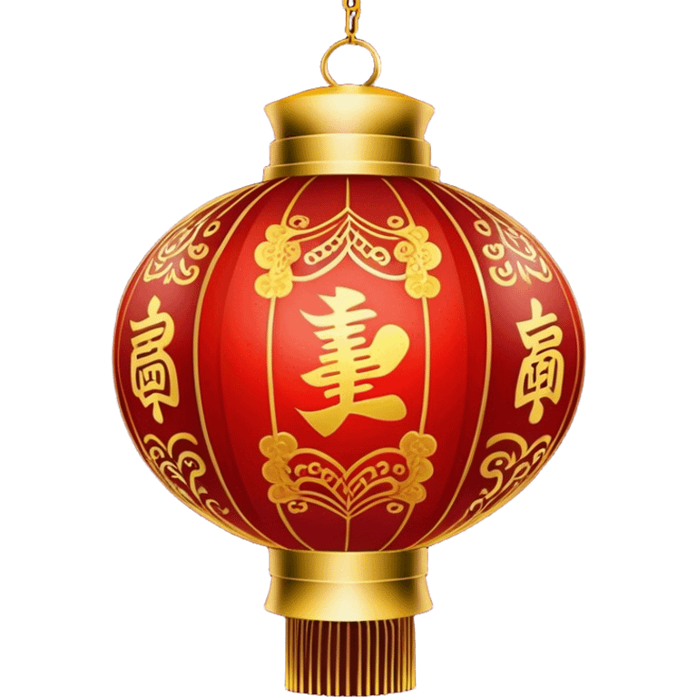 Chinese New Year red lantern – Cinematic Realistic Chinese New Year Red Lantern, depicted as an exquisitely crafted lantern adorned with intricate red and gold patterns, softly glowing against a dark background with subtle calligraphic details, evoking festive warmth and tradition. emoji