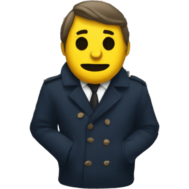 Macron waiting in front of a chip shop  emoji