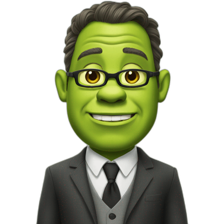 Shrek in a suit emoji