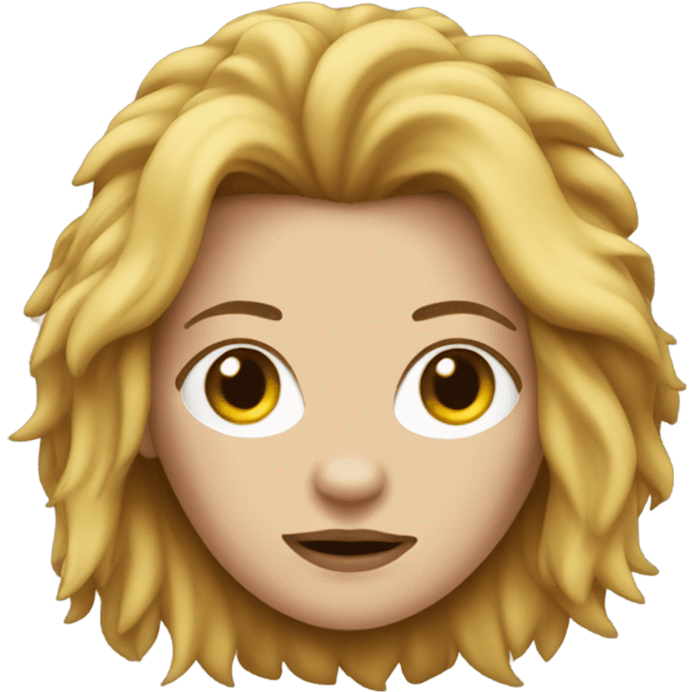 white girl with lion mask emoji