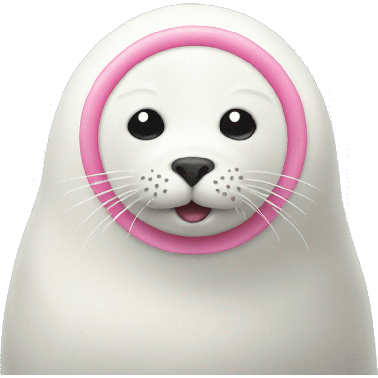 White seal with pink heart  emoji