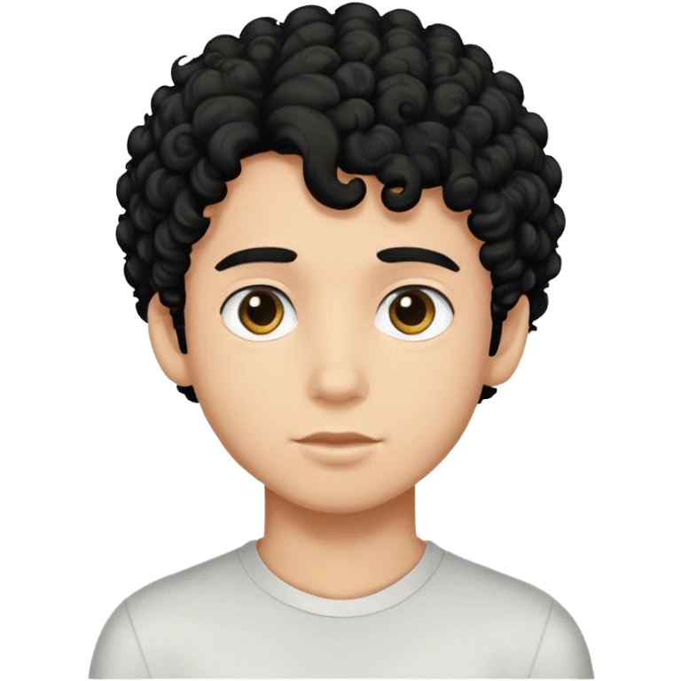 Menino cabelo preto enrolado  emoji