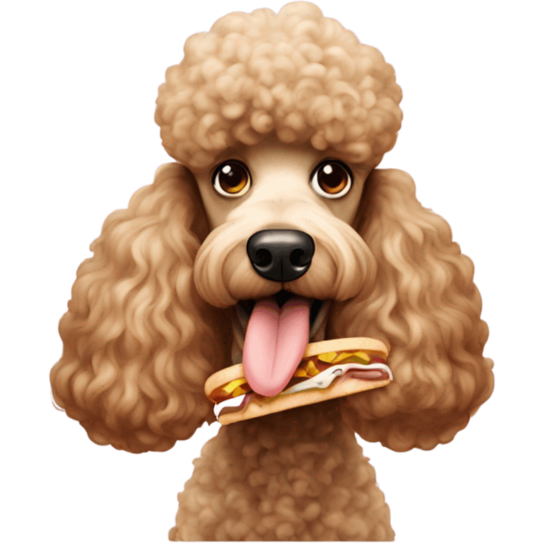 Poodle begging for a sandwich  emoji