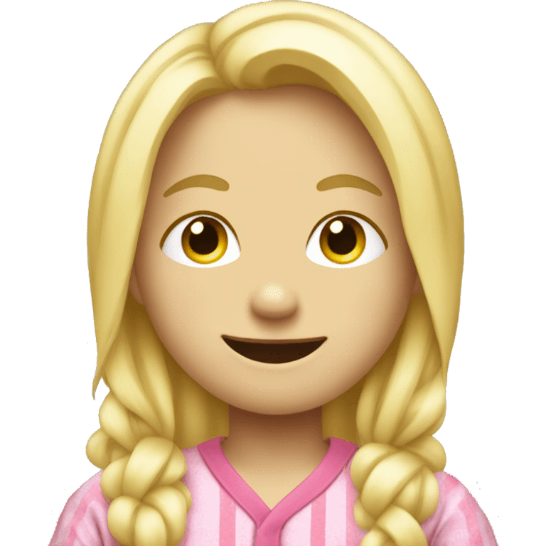 smiley face with blonde hair wearing pyjamas  emoji