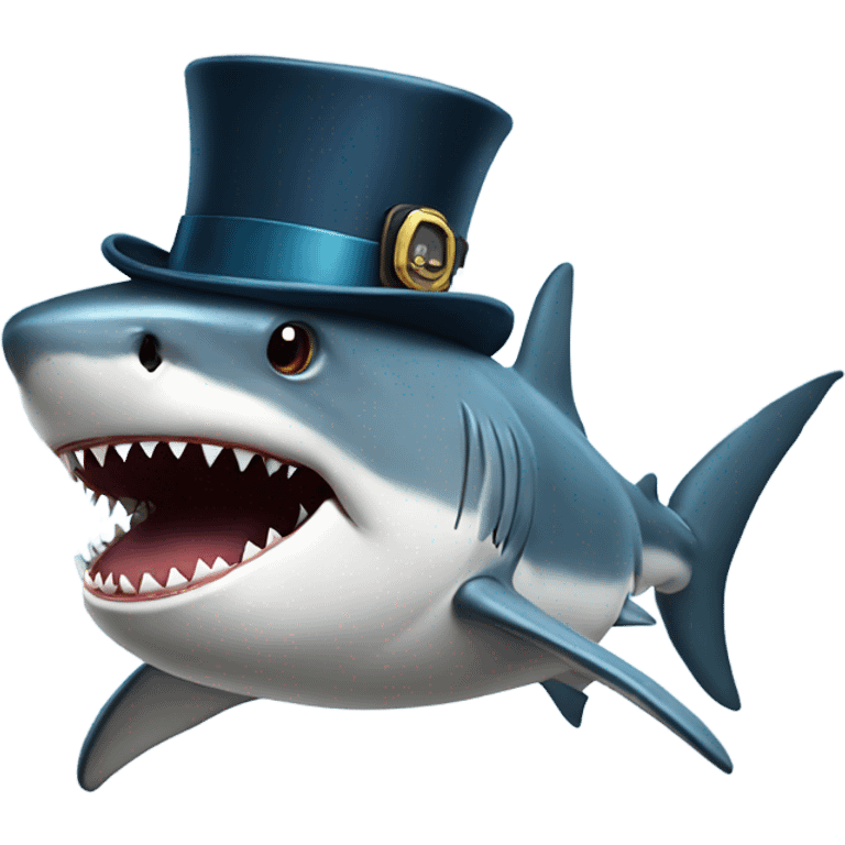 shark with tophat emoji