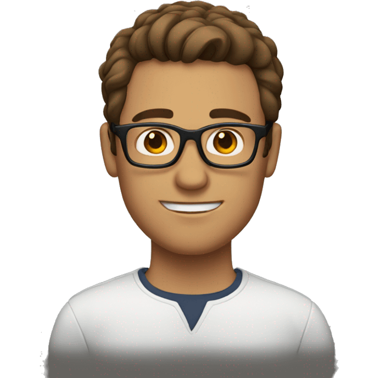 man with brown hair and glasses emoji