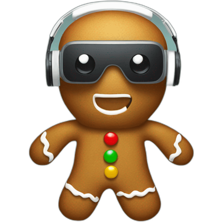 gingerbread man christmas in vr headset emoji