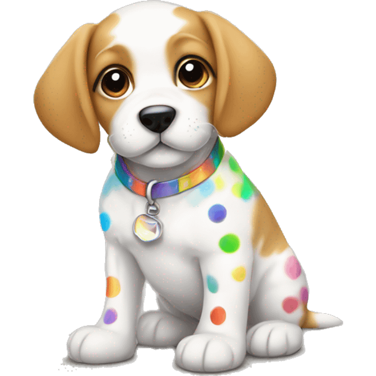 puppy with rainbow spots emoji