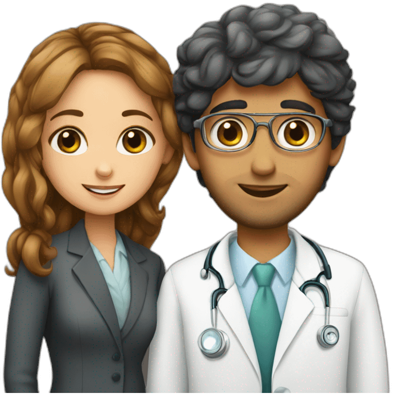 Jewish girl friend with ophthalmologist long Arabic boy emoji