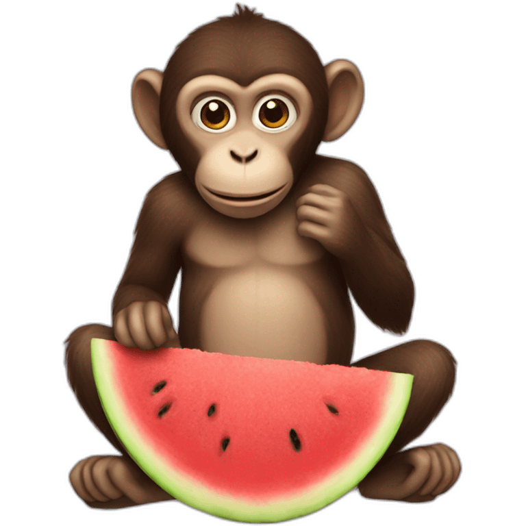 monkey eating watermelon emoji