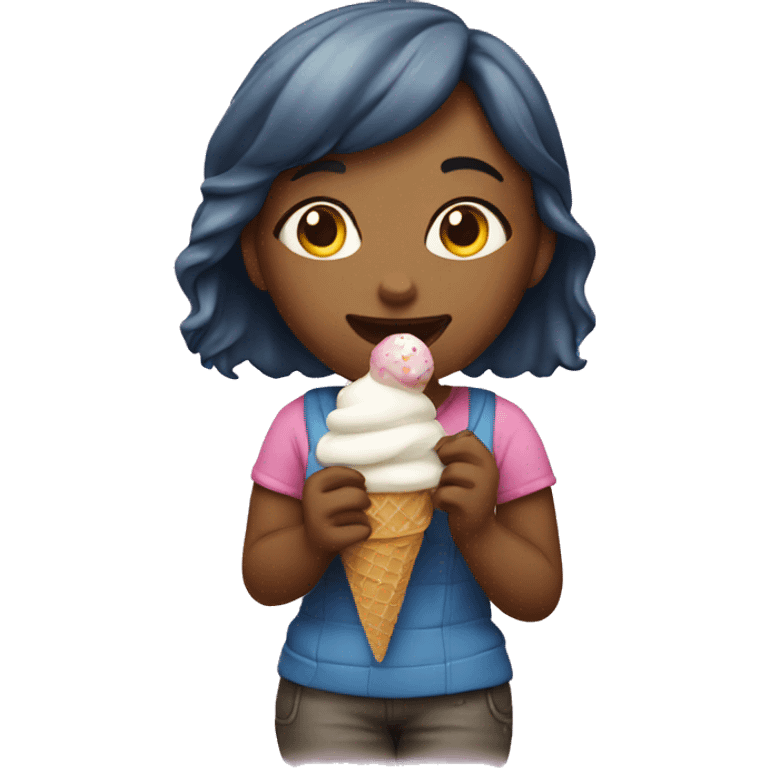 Girl eating ice cream emoji