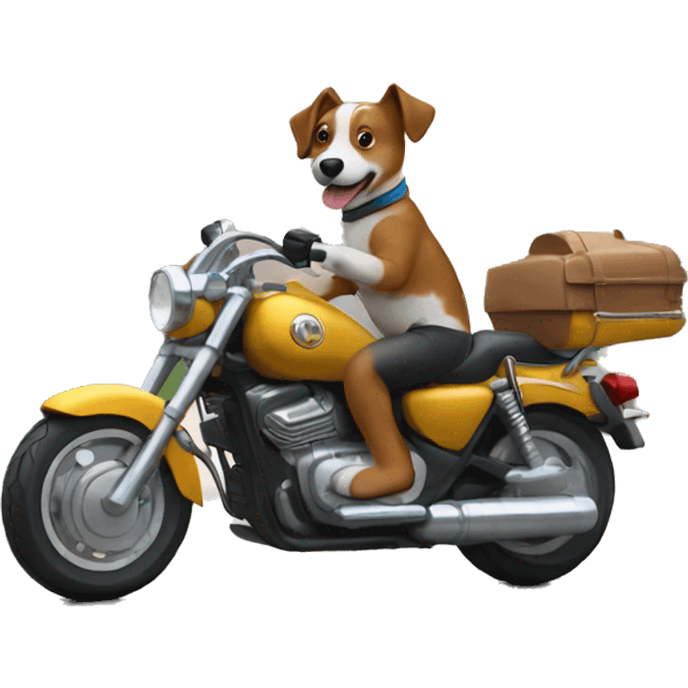 chien sur un moto emoji