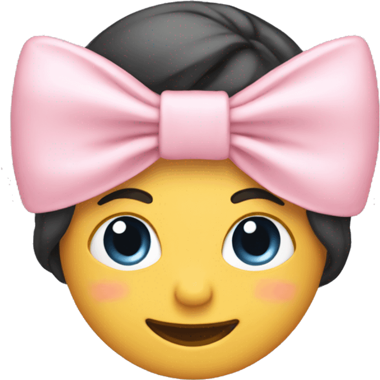 headband with a light pink bow emoji