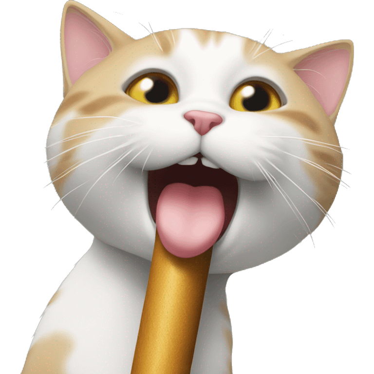 Cat licking pole emoji