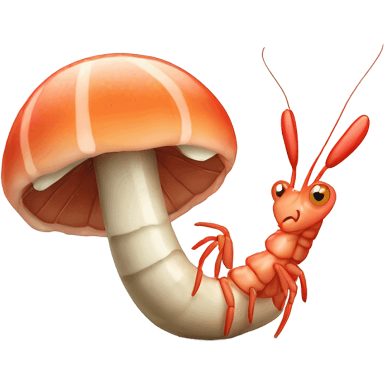 shrimp eating mushroom emoji