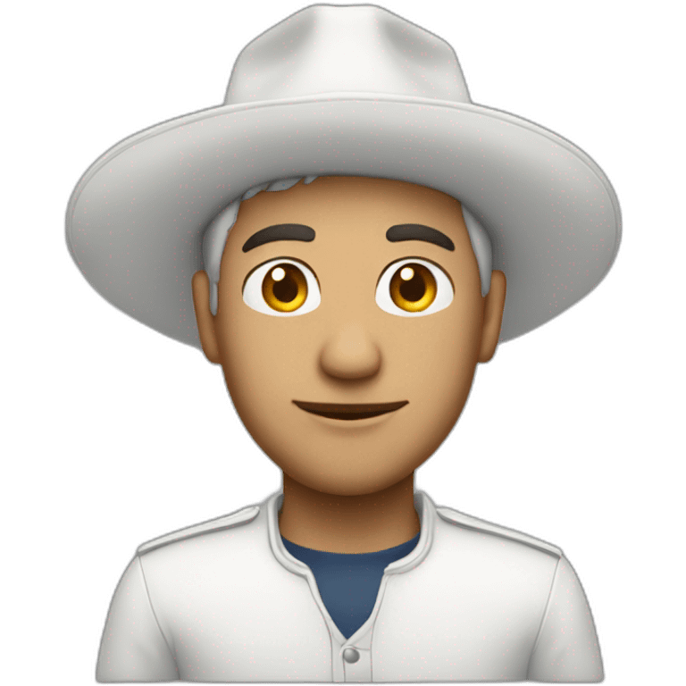 Man wearing a pointy white hat emoji