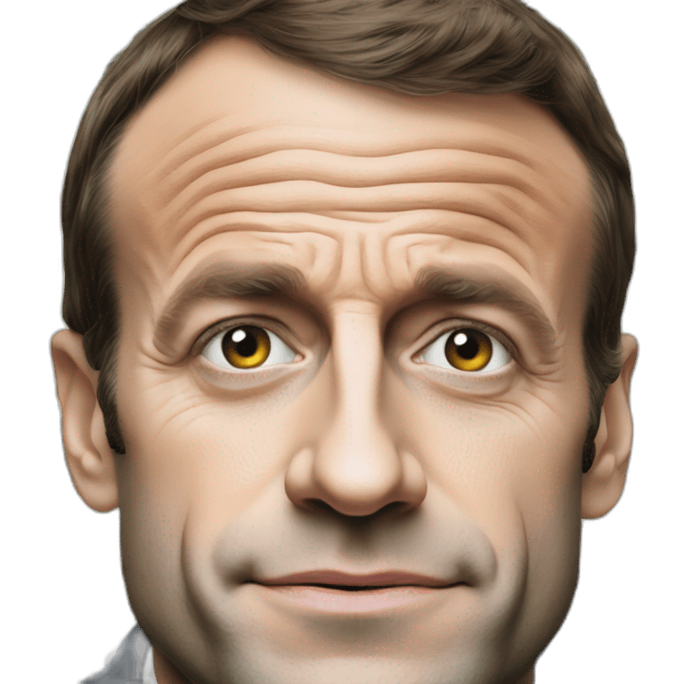 Emmanuel Macron, dollars logo instead of eyes emoji