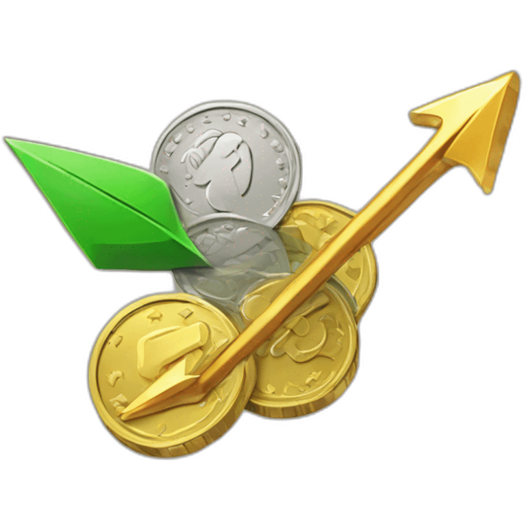 Coins with an arrow emoji