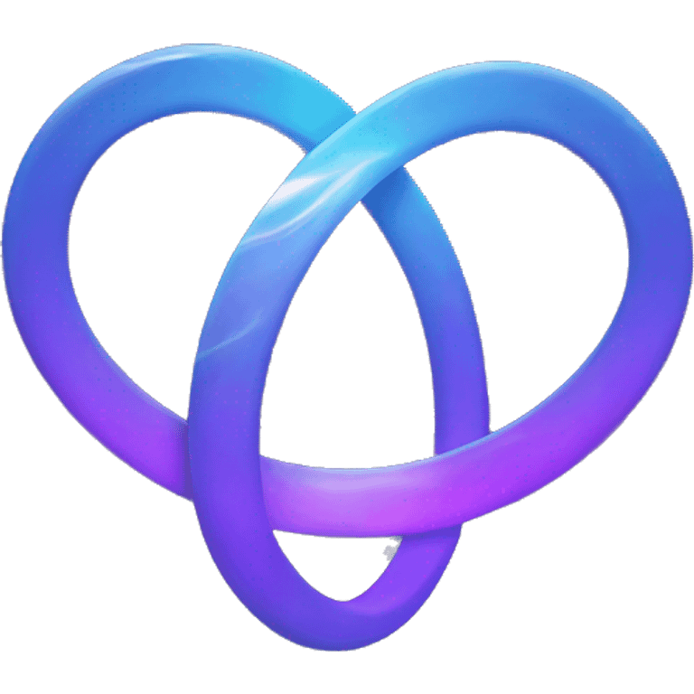 heart shape saturn with ring in blue and purple emoji