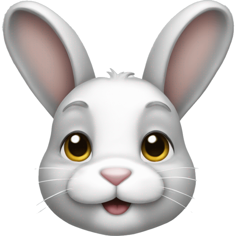 White grey bunny  emoji