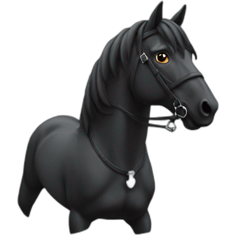 Cheval noir corps entier emoji